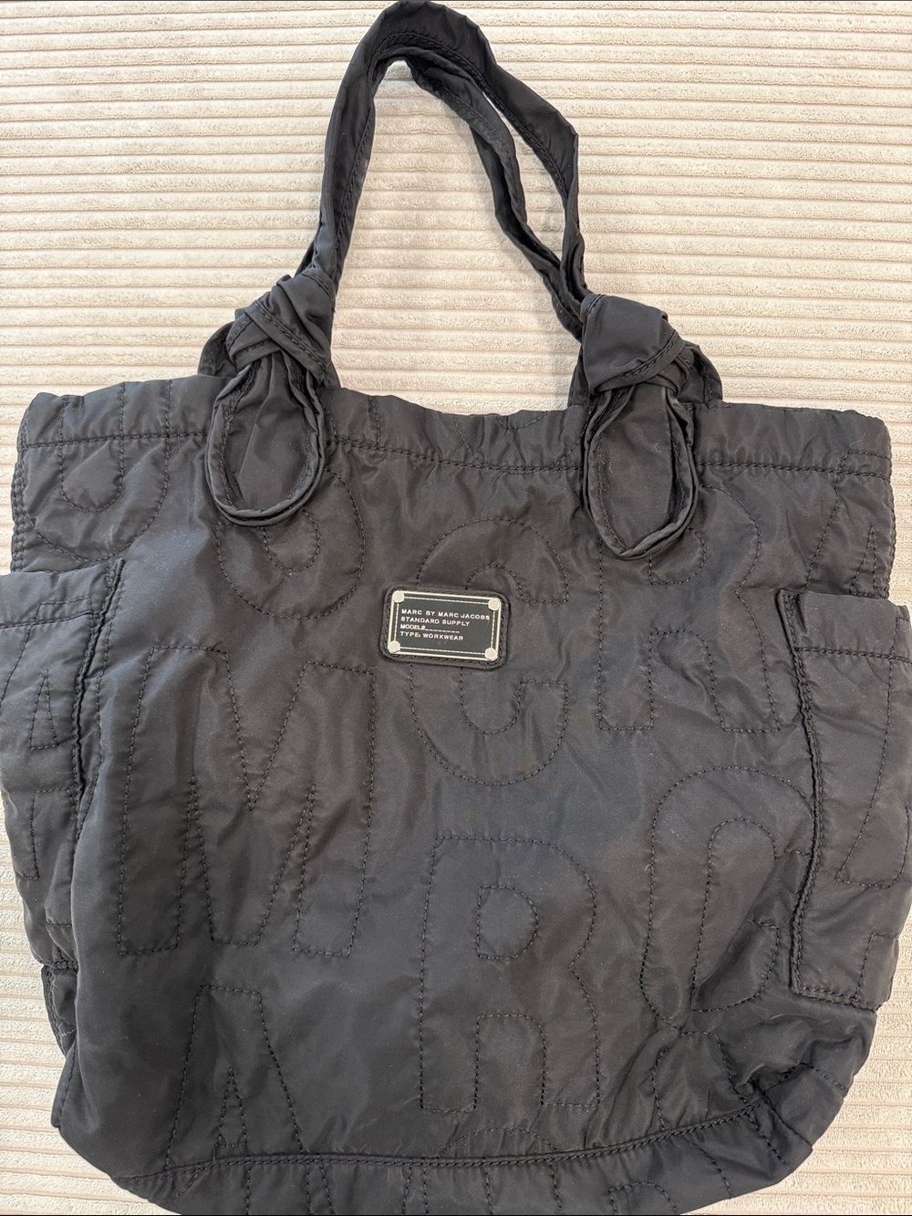 Marc by Marc Jacobs Standard Supply Workwear Quilted Nylon Tote Bag Tote Black